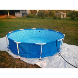Каркасный бассейн Intex 305×76см с фильтр-насосом 1250 л/ч, тентом и альгитинн, арт. 28202 в наборе