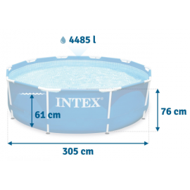 Каркасный бассейн Intex для дачи 28202 Metal Frame 305x76+фильтр-насос 2000 л/ч