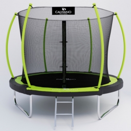 Батут "Calviano" (8ft) MASTER GREEN с внутренней сеткой и лестницей. Диаметр - 252 см. Нагрузка - 120 кг.
